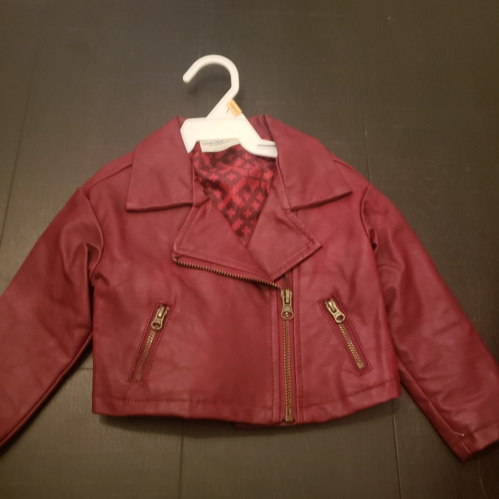 Infant faux leather jacket